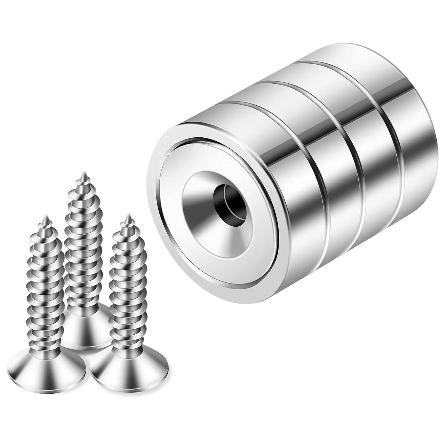 8/16/32pcs Rare Earth Magnets, 0.63 Inch Discs with Screws, 20lb Load Capacity, DIY Woodworking, Kitchen Organization, Metal Accessories