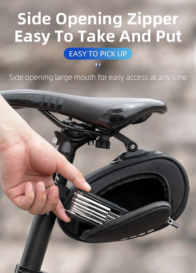 ROCKBROS Bike Saddle Bag Bike Bag Under Seat Bag Bicycle Seat Pack Pouch for Cycling Adjustable Mounting