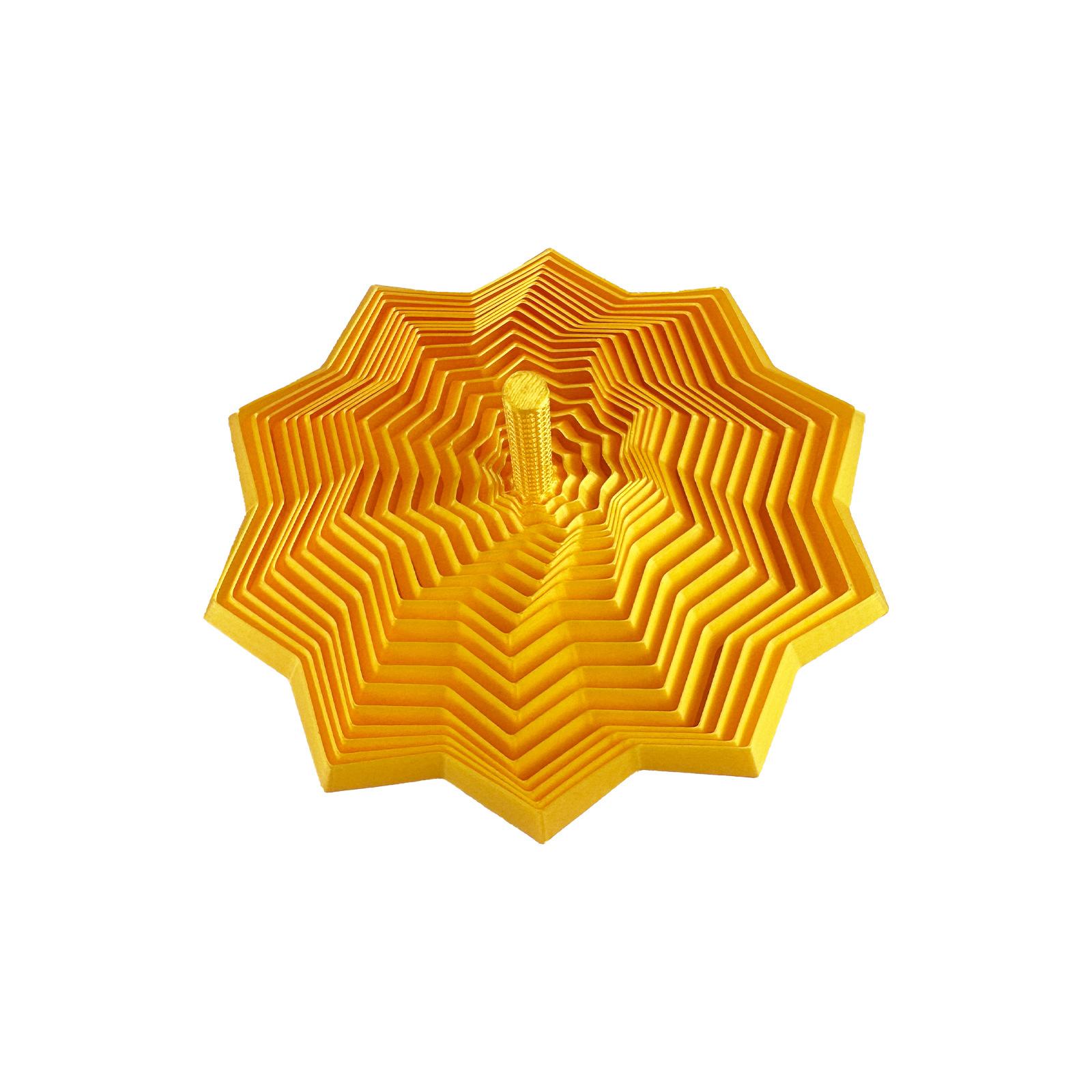 3D Printed Sensory Star Shape, Handheld Fractal Hexagon Decompression Toy, Office Desk Pressure Reliever, Stress Relief Fidgeting, Rotating Spiral