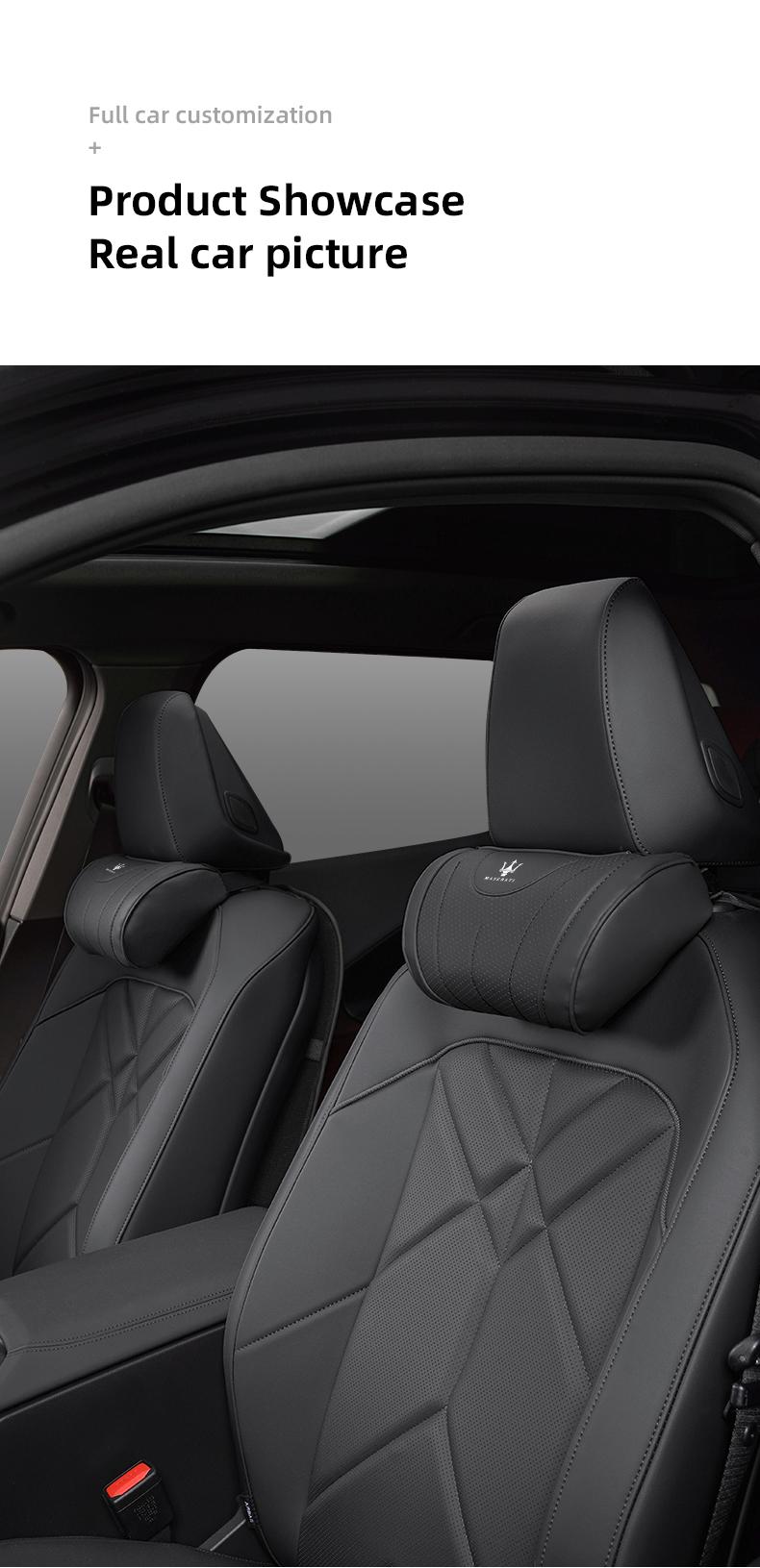 Car Headrest Neck Support Seat Lumbar Cushion Neck Pillow For Maserati Quattroporte GranTurismo MC20 Levante Ghibli Grecale President GranCabrio Coupe Spyder