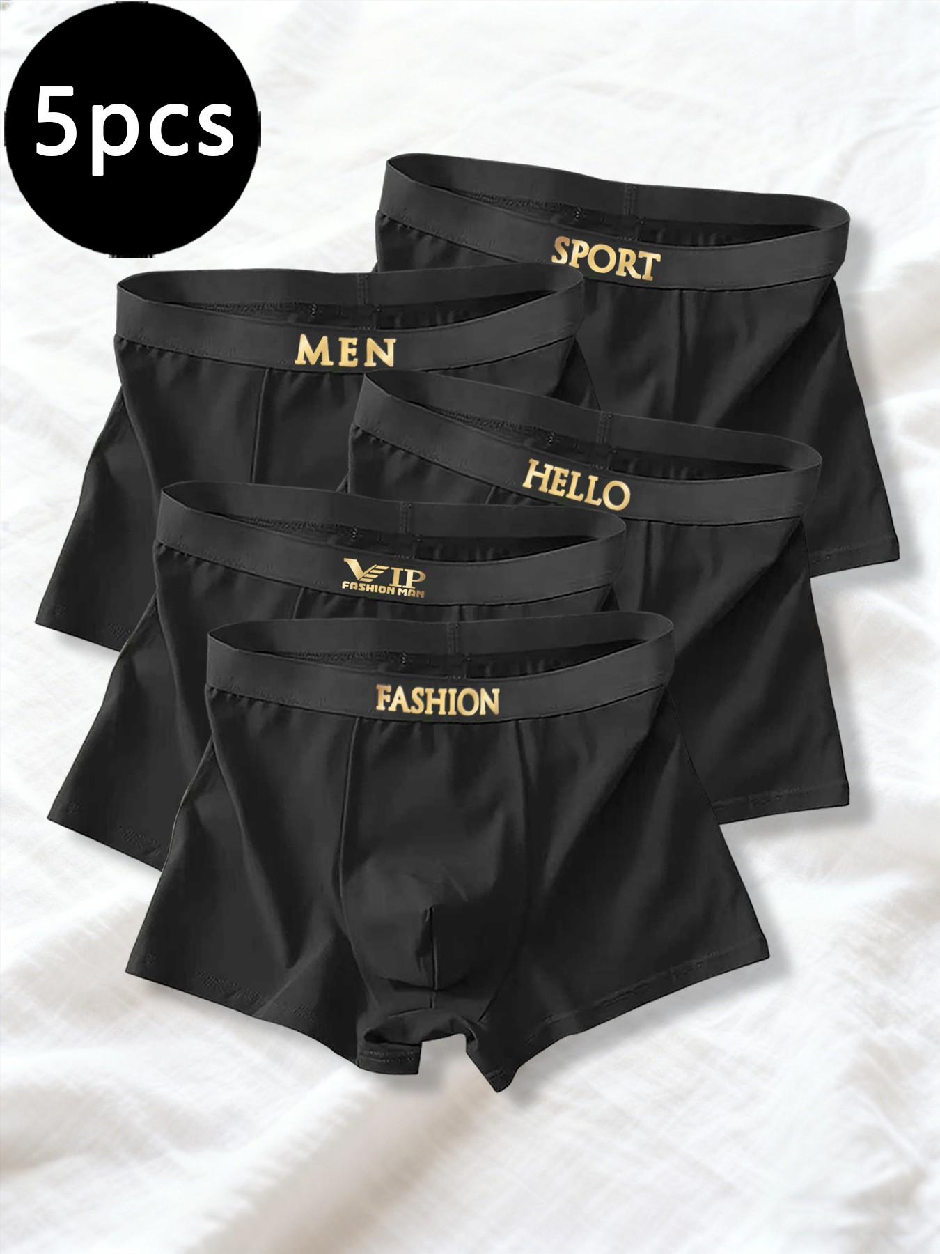 Pack of 5 stylish men's underwear, soft and breathable, simple and versatile, suitable for daily wear