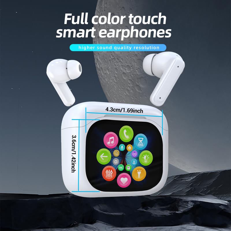HITOZON Wireless Earphone, In-ear Design Earbuds with Touch Screen Charging Case, Stereo Wireless Earbuds with Noise Reduction for Smartphone, Computer, Laptop #TOP PICKS