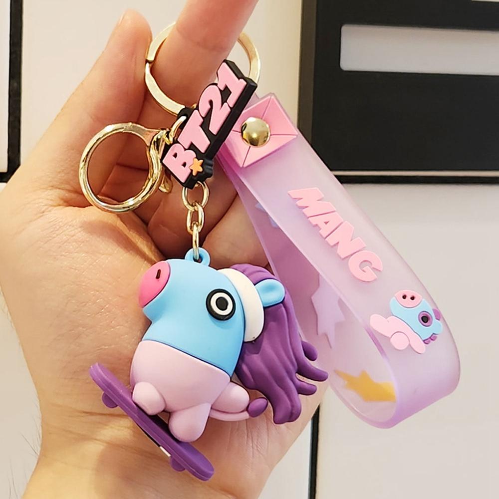Anime Cartoon BT21 Shooky Cooky Flatback Charm Pendant Set Toy Kawaii Popular Doll Y2K Fashion Cute Backpack Keychain Pendant Gift for Girls - Adorable Character Designs for Collection or Decoration Gift