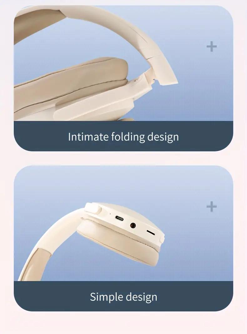 Wireless Headphones -,Sleek Black Headset ,Long Distance Connection Headset,Comfortable & Foldable Gaming Headset, Tws Bluetooth Noise,Canceling for Calls, Type-C Charging, Ideal for Travel & Home, Stereo Phones ,Design Plastic Construction  Earbuds