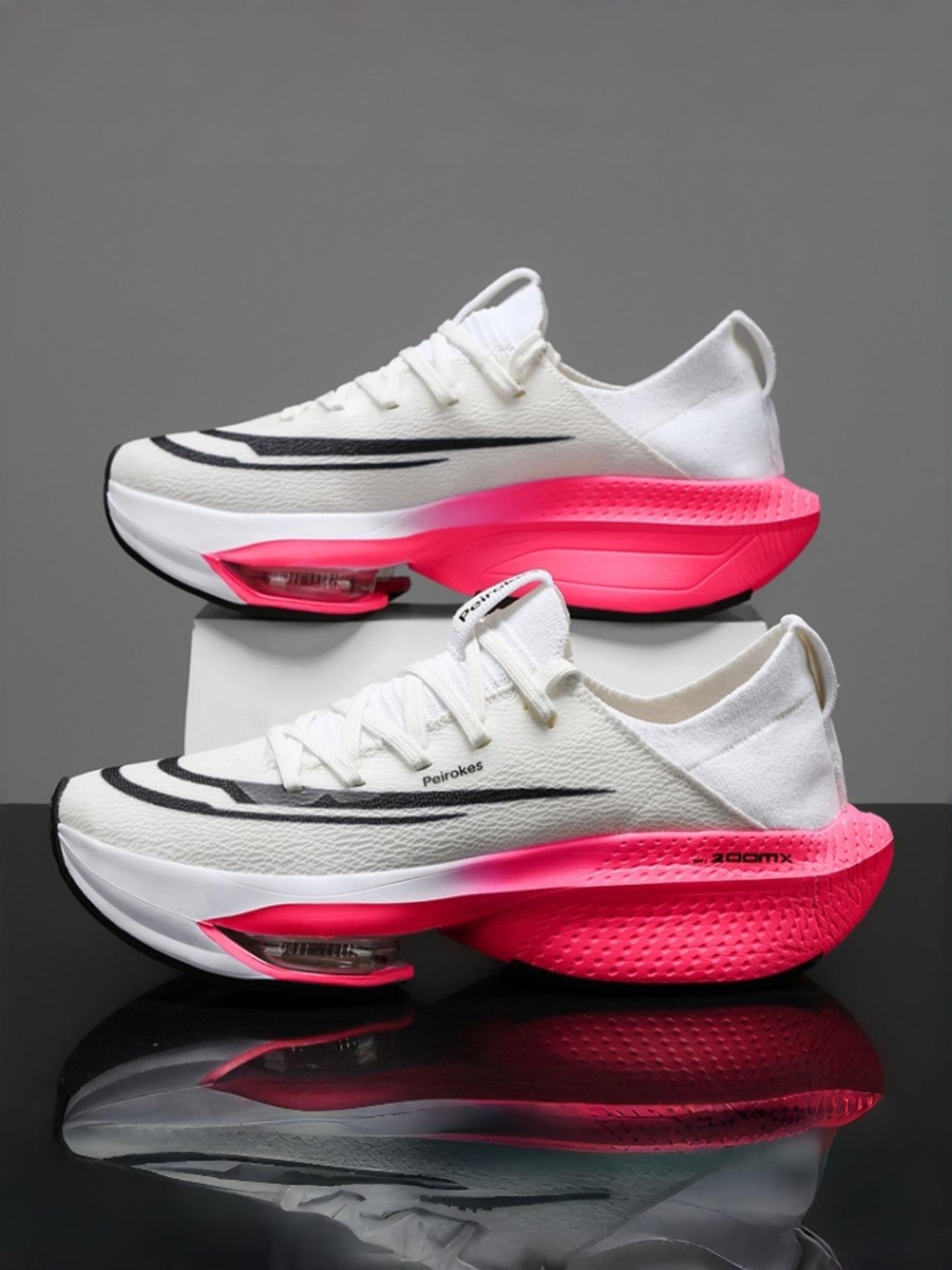 Unisex Sporty Running Shoes, Lightweight Shock Absorption, Breathable Textile Upper, Rubber Sole, Medium Width, All Seasons, Breathable Running Sneakers, Running Training Shoes