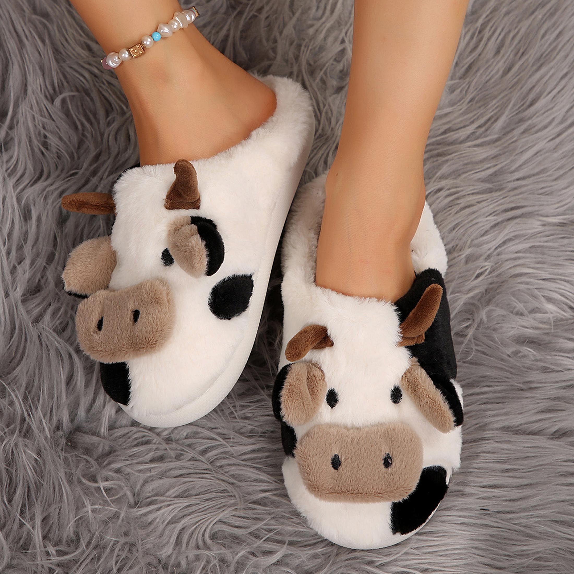 Cartoon Slippers Cute Cow Animal Shape Slippers Thick Sole Soft Indoor Outdoor Slippers for Women Men Cartoon Slippers Cute Cow Animal Shape Slippers Thick Sole Soft Indoor Outdoor Slippers for Women Men