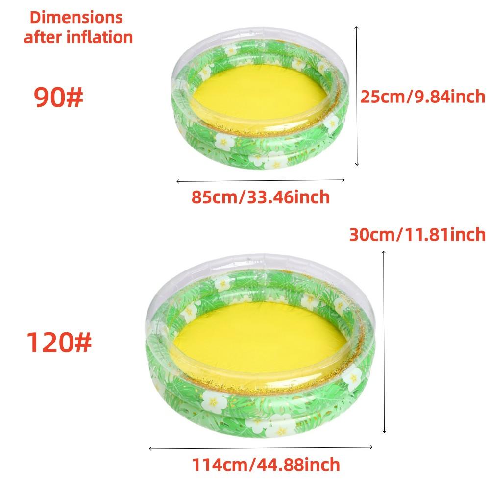 1pc Kids Inflatable Pool, Round Glitter Thick Mini Swim Pool, Cool Water Play Bubble Pool, Indoor & Outdoor Summer Inflatable Bath Pool