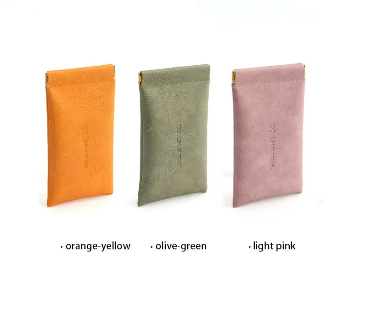 Leather Eyeglasses Cases PU Soft Sunglasses Pouch Squeeze Top Portable Glasses Cases for Men Women Leather Eyeglasses Cases PU Soft Sunglasses Pouch Squeeze Top Portable Glasses Cases for Men Women