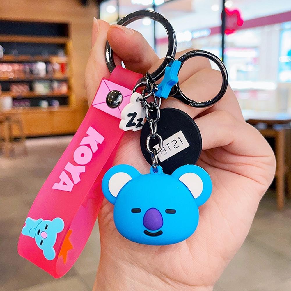 Anime Cartoon BT21 Shooky Cooky Flatback Charm Pendant Set Toy Kawaii Popular Doll Y2K Fashion Cute Backpack Keychain Pendant Gift for Girls - Adorable Character Designs for Collection or Decoration
