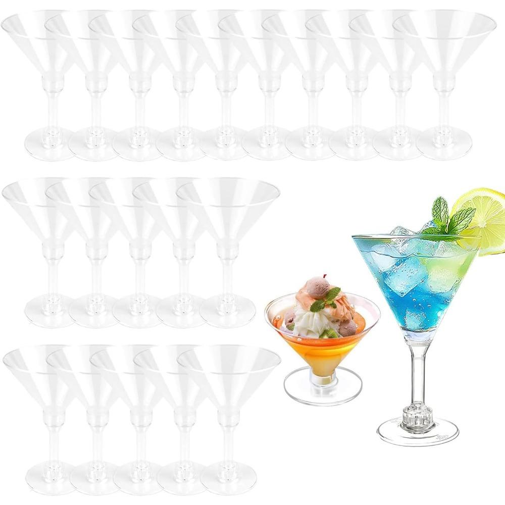 20 Pack Plastic Martini Glasses – Disposable Plastic Cocktail Glasses for Margarita, Mocktail & Pudding | Perfect for Spring Party, Wedding, Birthday & Easter Celebrations
