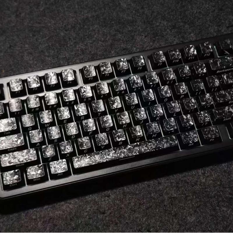 Carbon Fiber Side Engraved Keycaps 119 Keys Wooring Bee Magnetic Axis Compatible Mechanical Keyboard Universal Fit