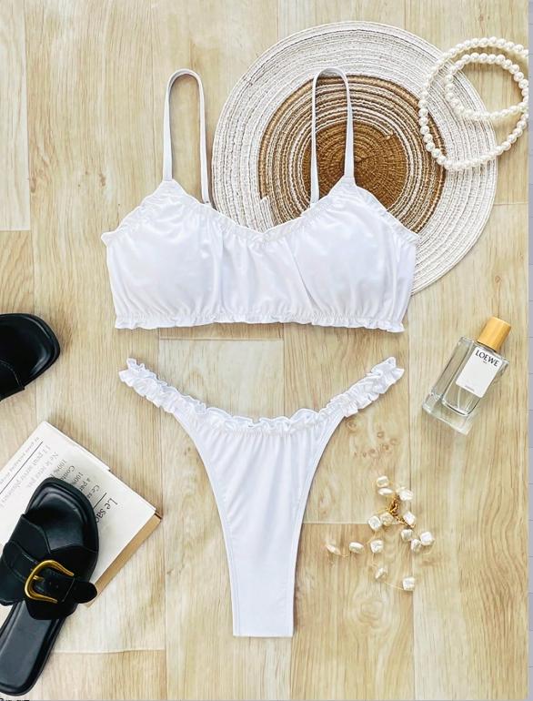 2026 Spring Summer Women's Solid Color Bikini Set, Perfect Beach and Vacation, Stylish Swimwear, Bikini Swimsuits for Trendy Women