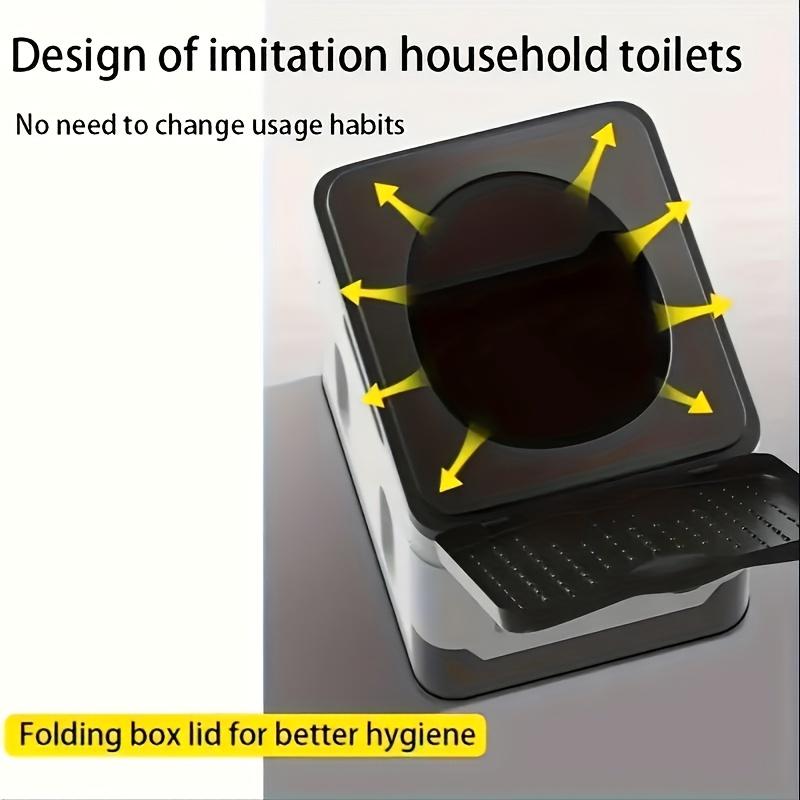 Portable Car Foldable Toilet Compact Fast Design for Travel Camping Road Trips Black Gray Collapsible Storage Solution Hygiene Accessories