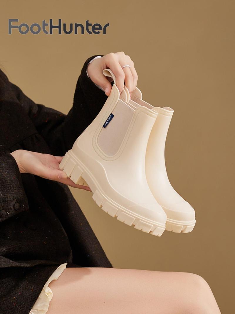 Women's Fashionable Solid Color Boots, Casual Ankle Boots, Casual Waterproof Non-slip Boots for Daily Wear, Female All-match Trendy Shoes for Daily Wear