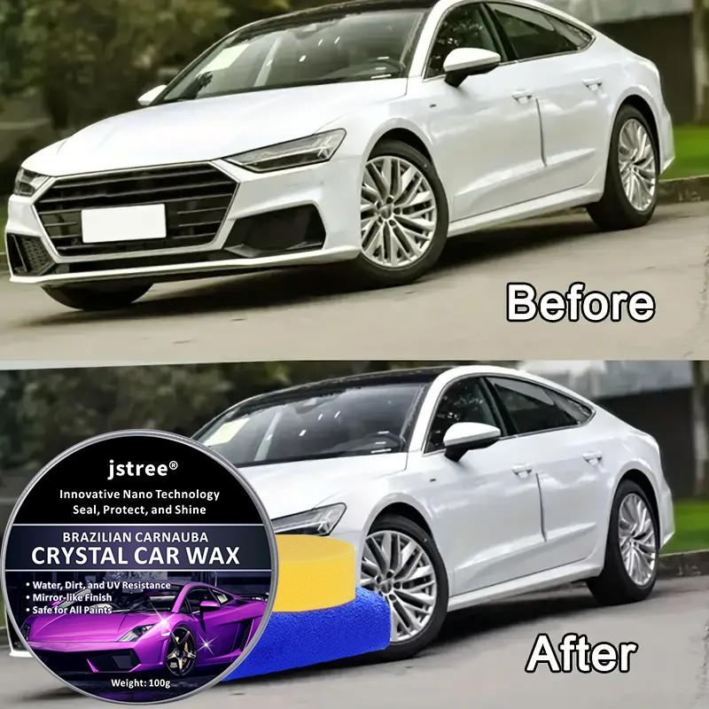 Jstree Car Solid Wax Polish Care, Remove Dirt Shine Protection Anti-Oxidation, 100g Auto Paint Maintenance Wax
