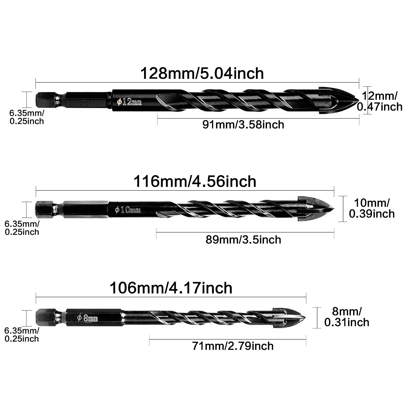 Professional Tile Drill Bit Set, Spiral Drill Bit, Masonry Drill Bit, Multi-Functional Drill Bit Set, Wear-Resistant Drilling Tool, Home Repair Hardware Accessories