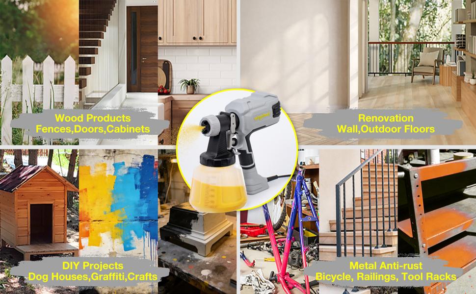 650W Sprayer, High-Powered Spray Gun, 5 Copper Nozzles &1200ml Container, 3 Spray Patterns, Electric Sprayer Gun for Painting, Furniture, Cabinets, &DIY 650W Sprayer, High-Powered Spray Gun, 5 Copper Nozzles &1200ml Container, 3 Spray Patterns, Electric Sprayer Gun for Painting, Furniture, Cabinets, &DIY