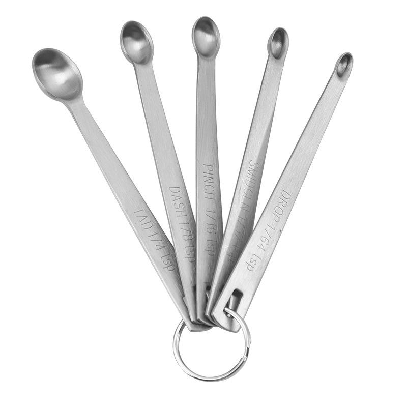 Stainless Steel Measuring Spoons Set of 5, Baking Tools Kitchen Measure Spoon, Home Salt Spoon, Graduated Spoons, Seasoning Spoon