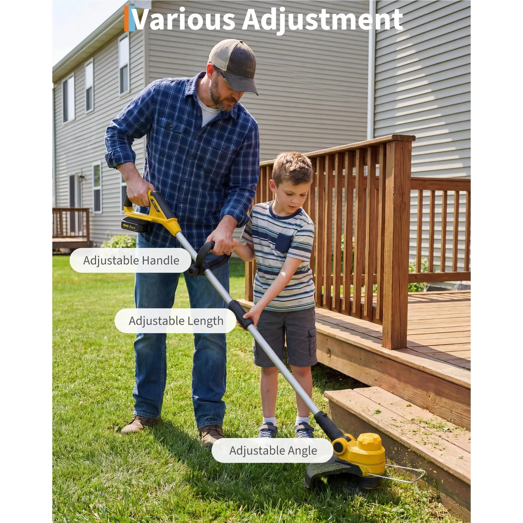 20V 2-in-1 String Trimmer – 12" Cut, Dual Batteries, 8 Spools & Wheels – Cordless Lawn Care