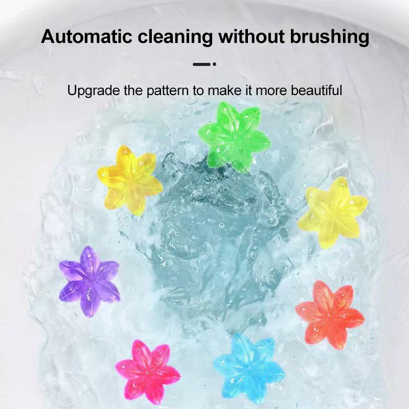 6-Pack Toilet Bowl Cleaning Gel, 6 scents, long-lasting fragrance, flower-shaped bathroom freshener, keeps toilets fresh and clean, suitable for all types of toilets (lasts over a year)