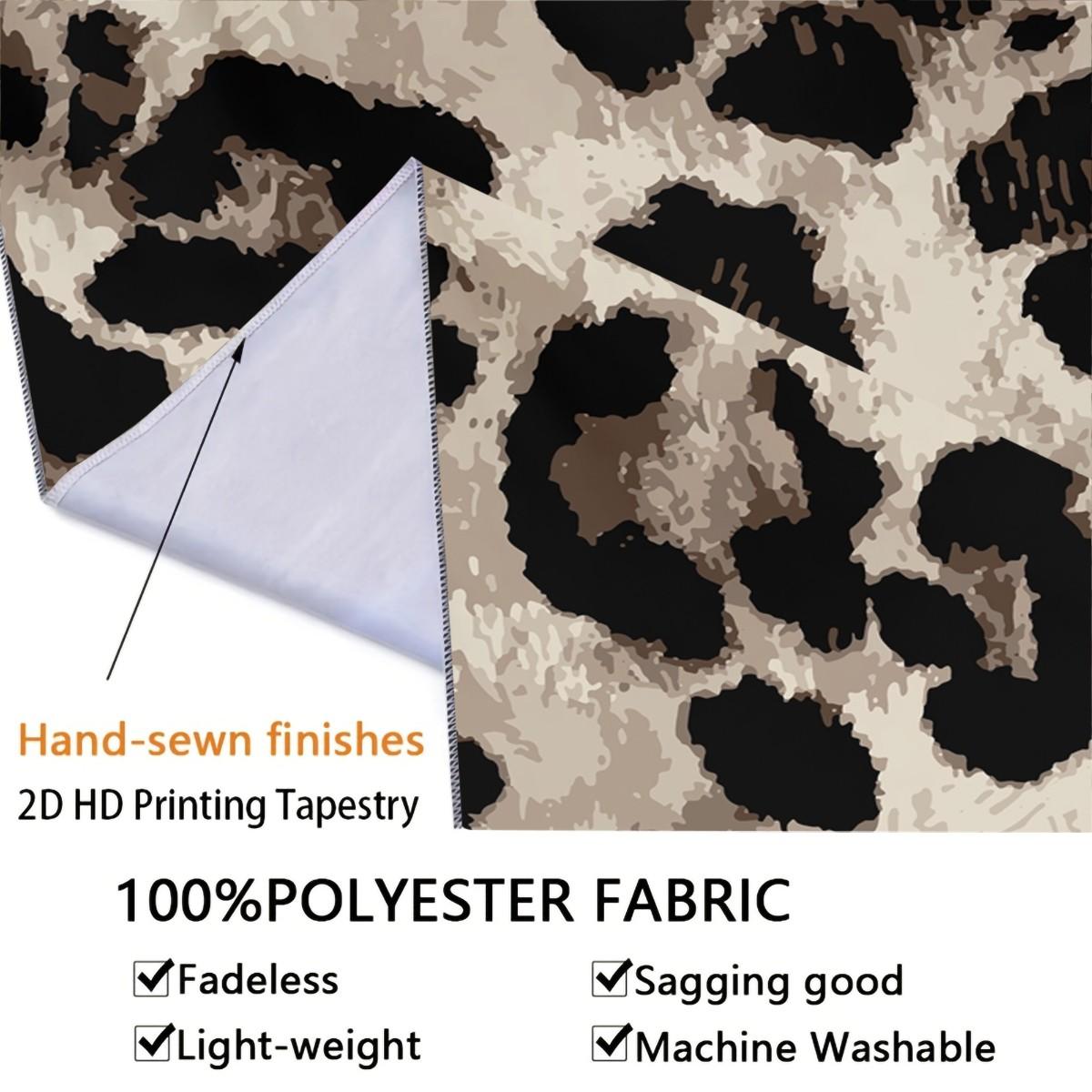 Wild Texture Leopard Print Tapestry, Premium Flannel with Great Drape,  Nails Trendy Vibes as Binge-Watching Backdrop or Accent Wall Decor, Ideal Gift