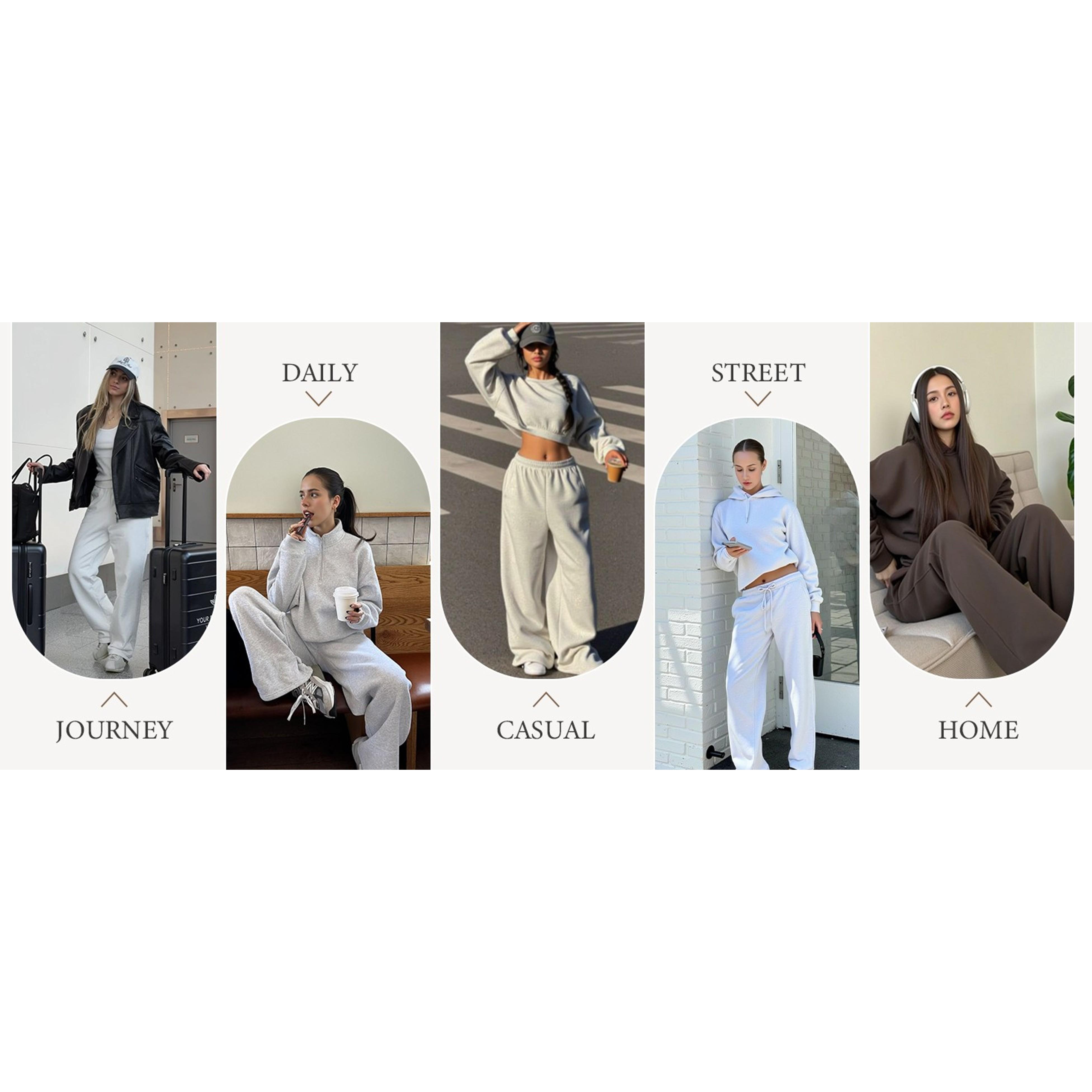 Women's Wide Leg Sweatpants with Interior Drawstring, Baggy Sweat PantsGift