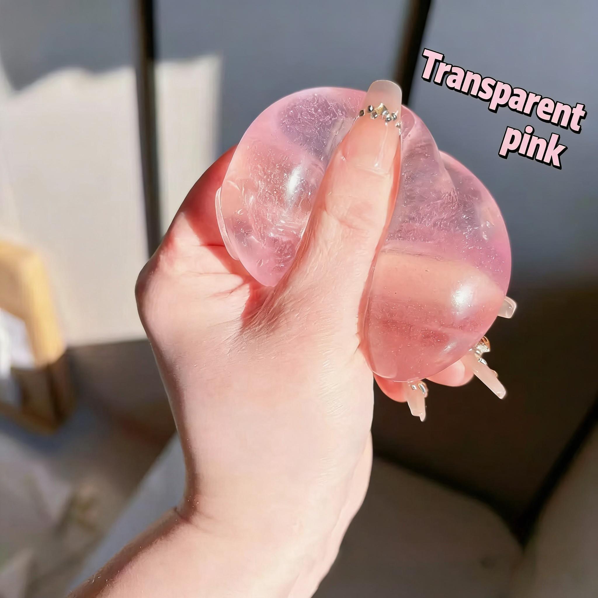 Blue Squishy Toys Anti Stress Sensory Fidgets Toy Soft Simulated Transparent Blue Slow-rebound Decompression Squeeze Toy High transparency jelly texture feels refreshing with just a pinch  Cute Translucent Pink Ball for Relaxation