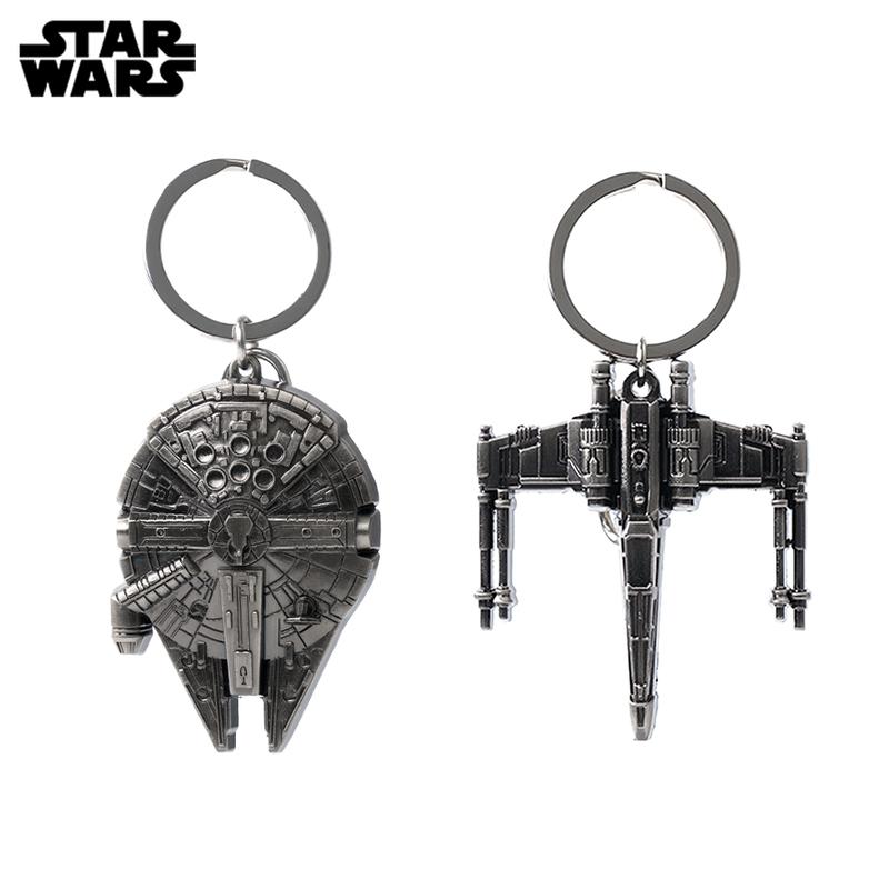 1PC Star Wars Officially Licensed Mandalorian Millennium Falcon X-Wing Pewter Keyring Zinc Alloy Metal Key Rings Durable Keychain DIY Crafts Bags Accessories Bag Clip Friend Gifts Christmas Present
