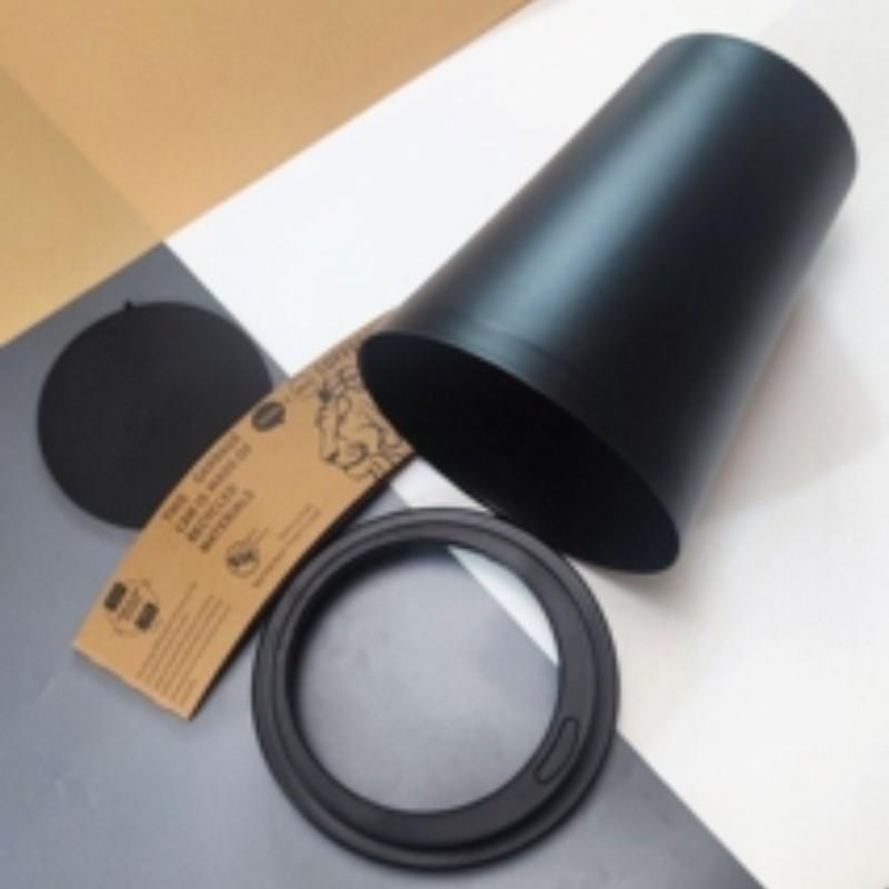 High-End Coffee Cup Design Trash Can, Home Use Waste Bin with Lid, Elegant Paper Basket for Living Room Bedroom Office