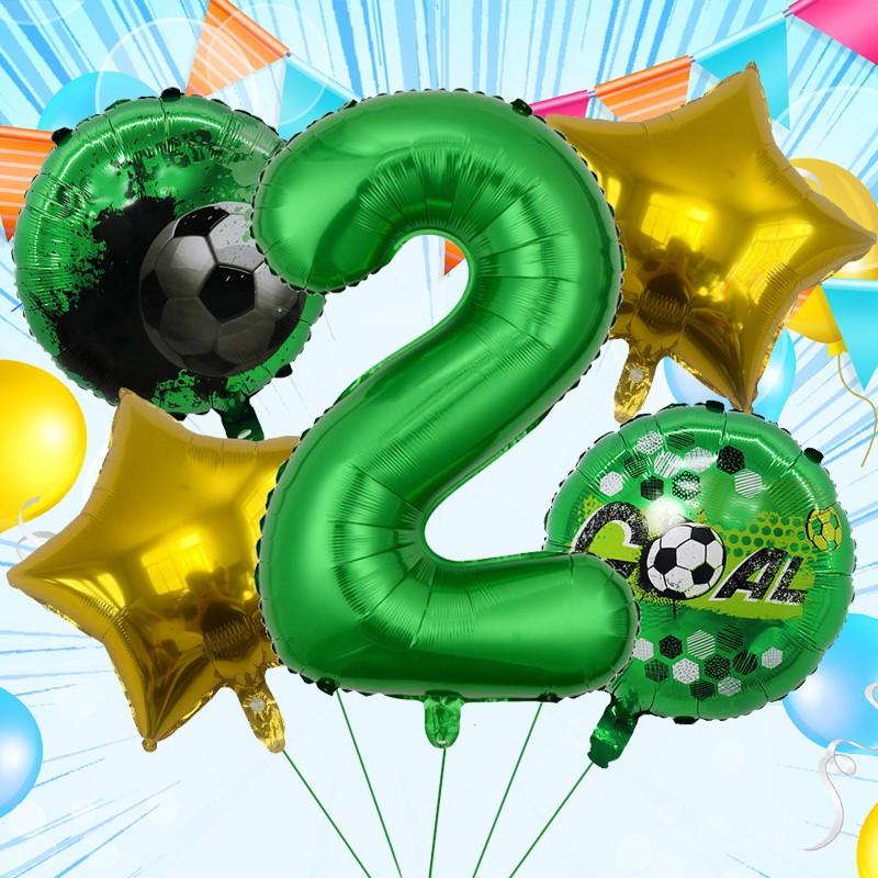 Football Star Number Foil Balloons, Multi Shape Mixed Color Set, Perfect for Birthday Party, Sports Events, School Celebrations, Festival Decor
