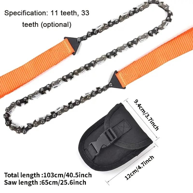 Pocket Chainsaw, 1 Count Outdoor Survival Hand Chainsaw, Survival Gear, Manual Hand Steel Rope Chain Saw, Outdoor Emergency Tool Kit, Portable Hand Tools