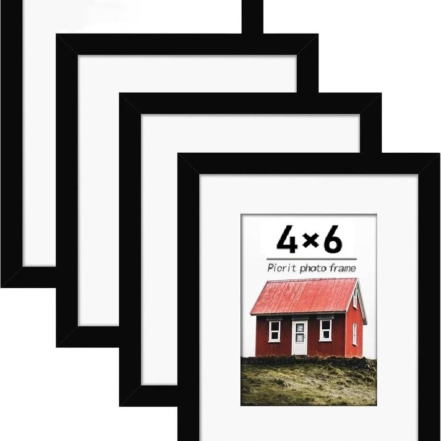 1pcs 4x6 Inch Wooden Frame, Wall-Mounted, HD Acrylic, Shatter-Resistant, Elegant, Simple Design, Ideal for Home, Party Decorations