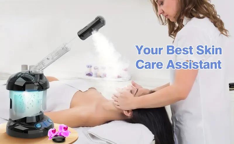 Facial Steamer - Ozone Steamer with Extendable Arm - Professional Nano Ionic Facial Steamer for Deep Cleaning - Portable for Personal Care Use At Home Or Salon
