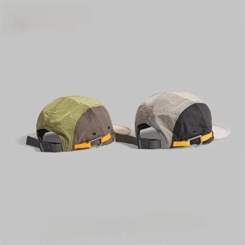 5-panel Men Baseball Caps Color Matching Lightweight Quick Drying Cap Breathable Sun Protection Duck Tongue Cap