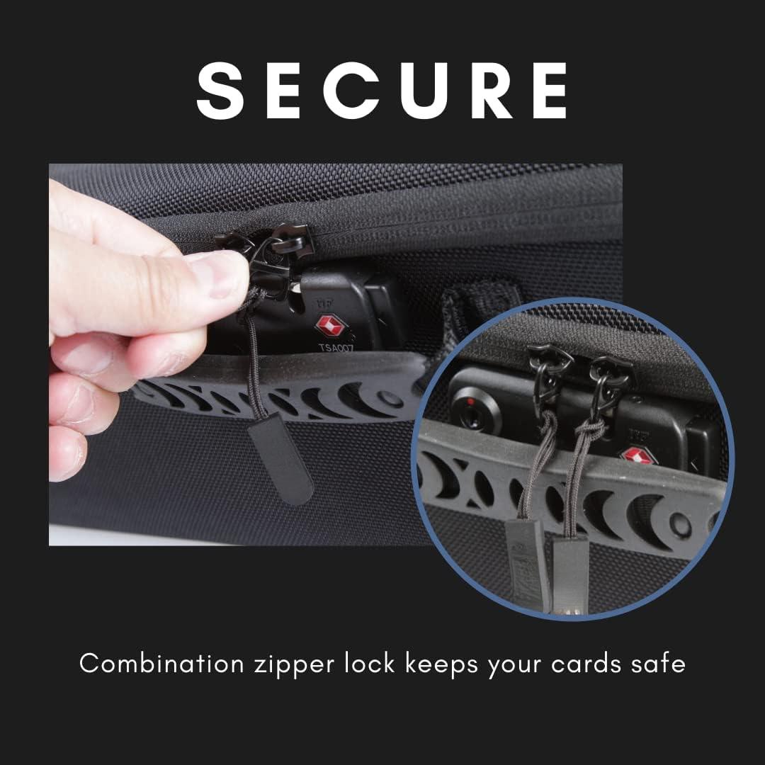 Toploader and One Touch Trading Card Storage Box with Zipper Lock - Sports Card Deck Box Fits Up to 400 Sleeved Collectible Sports Cards or up to 80 Magnetic Cases