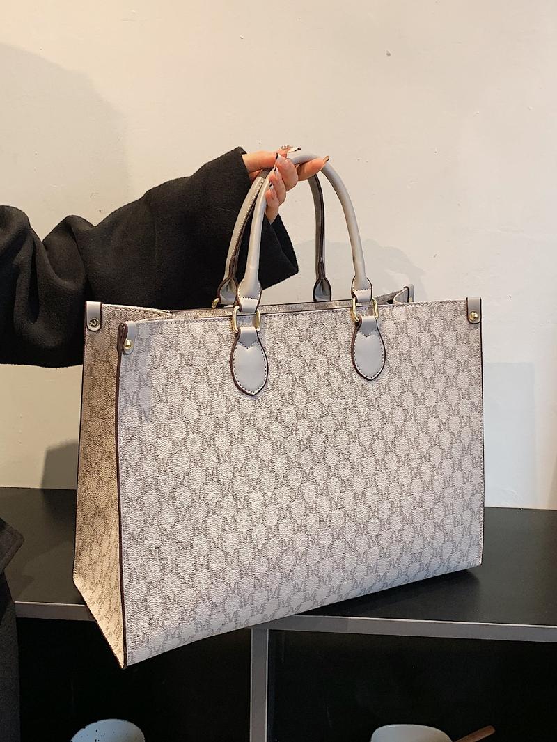 Fashionable Plaid Pattern Tote Bag, Casual Versatile Shoulder Bag for Women, Trendy Commuter Bag for Daily Used