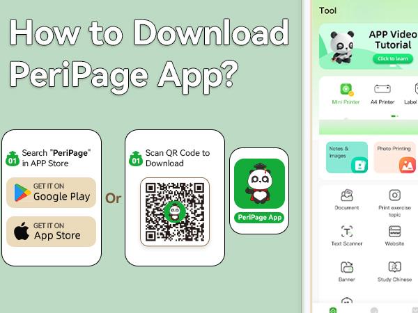 PeriPage Mini Portable Bluetooth Thermal Printer A6 Mini Study Printer & Full Sticky Thermal Paper, Waterproof, Oil proof, BPA Toxic Free Printing,Children's puzzle props Printer