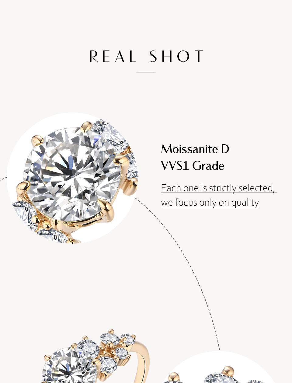 All Synthetic Moissanite Ring D Color VVS1 for Women Engagement Bride Wedding Gift Fine Jewelry R042 SpringStatements