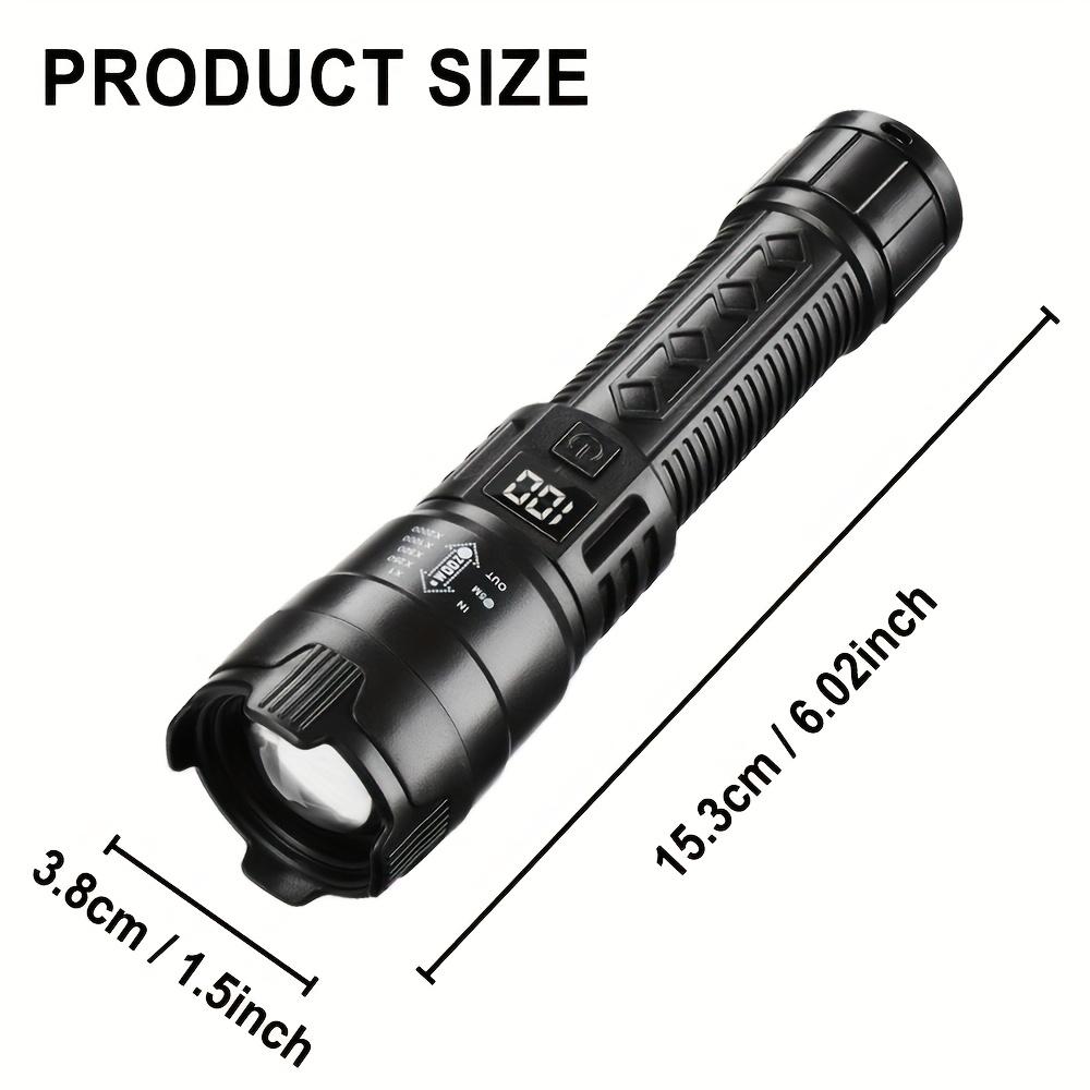 2 Counts Rechargeable LED Flashlights, Portable Zoomable High-Lumen Flashlights with Battery Indicator, Three Lighting Modes for Outdoor, Camping, Work and Emergency Lighting