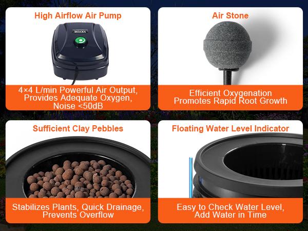 VEVOR DWC Hydroponics Grow System, Hydroponic Growing System with Top Drip Kit, Deep Water Culture 5-Gallon 2 Buckets, with Air Pump, Air Stones and Water Level Device for Leafy Vegetables