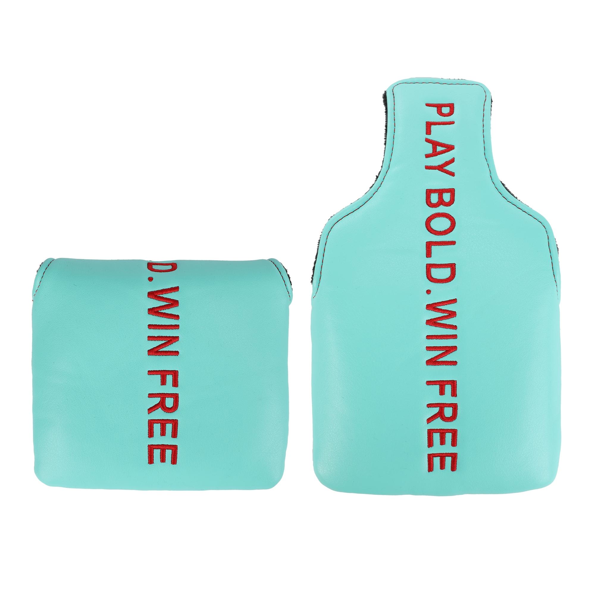 Golf Putter Cover,Durable PU material with simple lettering embroidery,Magnetic closure,Designed for Mallet putters,Golf Accessories, Golf Club Protection Covers, 5 Colors Available