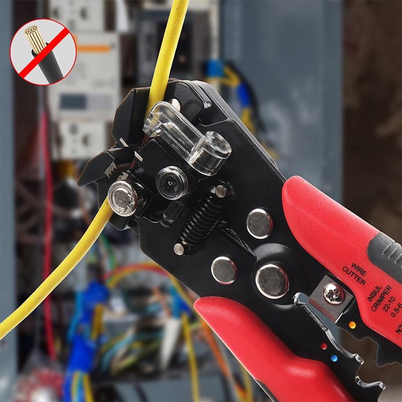 Three-In-One Multifunctional Automatic Wire Stripper Tool, Mechanical Repair, Men's Work Equipment, Building Tools, Cable Cutter, Multi-Function Pressing, Wirecutters