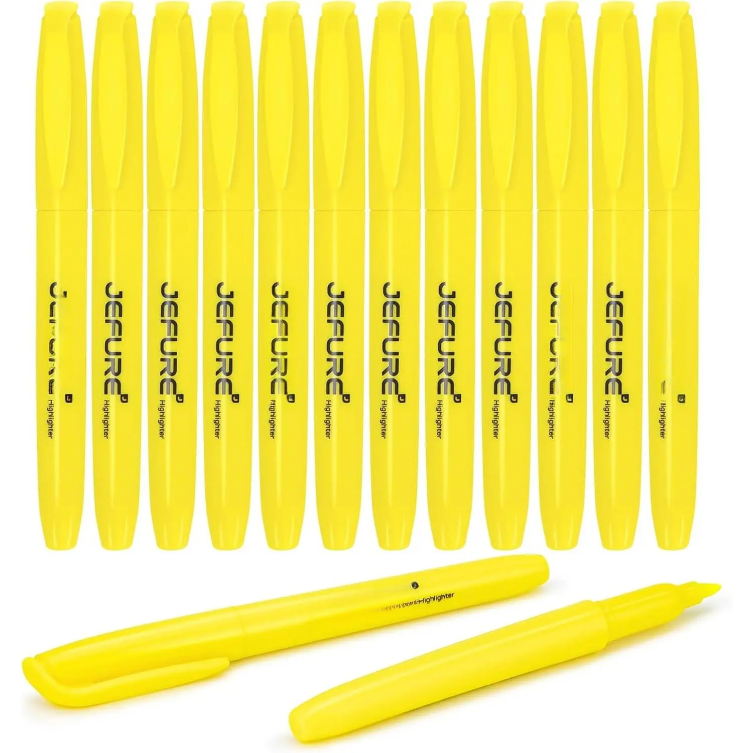 12 count Highlighters, Chisel Tip, Yellow |  Highlighters, Quick Dry, for Studying, Note-Taking, College, Teacher & Student Supplies