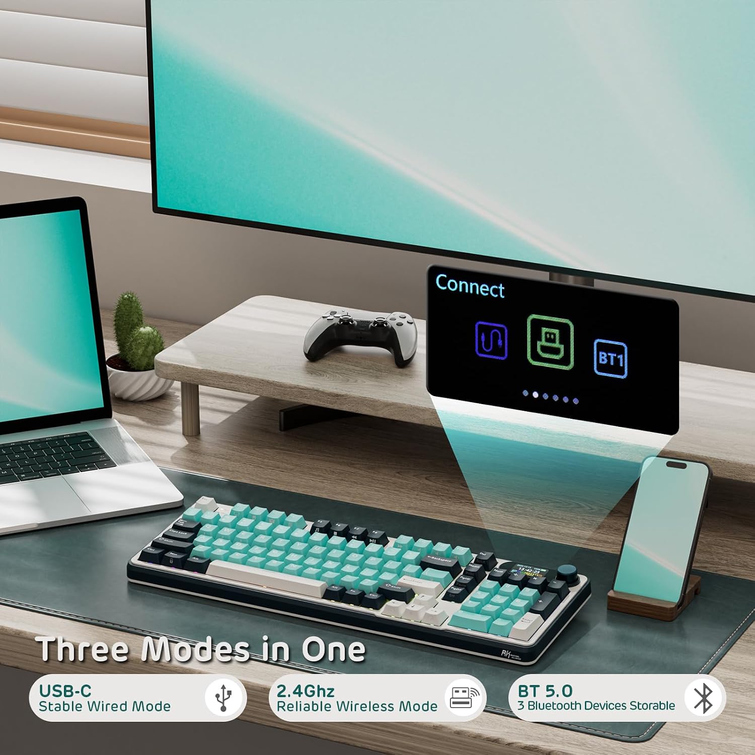 S98 Mechanical Keyboard w/ Display & Knob | 96% Top Mount RGB Gaming Keyboard BT/2.4G/USB-C, Hot Swappable, Cushioned 5-Layer Noise Dampening, Massive , 98 S98 Mechanical Keyboard w/ Display & Knob | 96% Top Mount RGB Gaming Keyboard BT/2.4G/USB-C, Hot Swappable, Cushioned 5-Layer Noise Dampening, Massive , 98