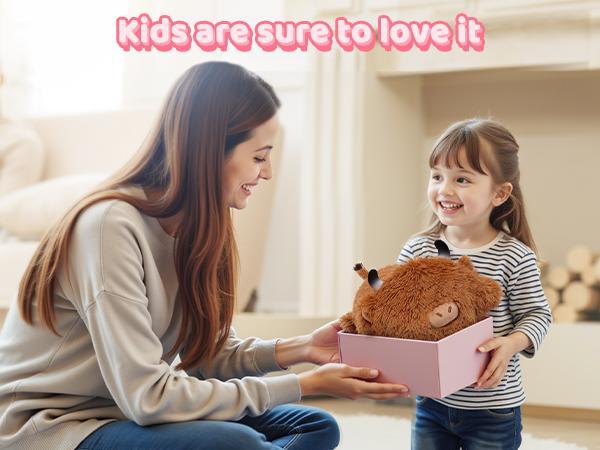 Cute Cow Plush Pillow, Kawaii Plushies 13-inch Highland Cow Stuffed Toys, Squishy Plushies, Cuddle Plush Pillow for Boys & Girls