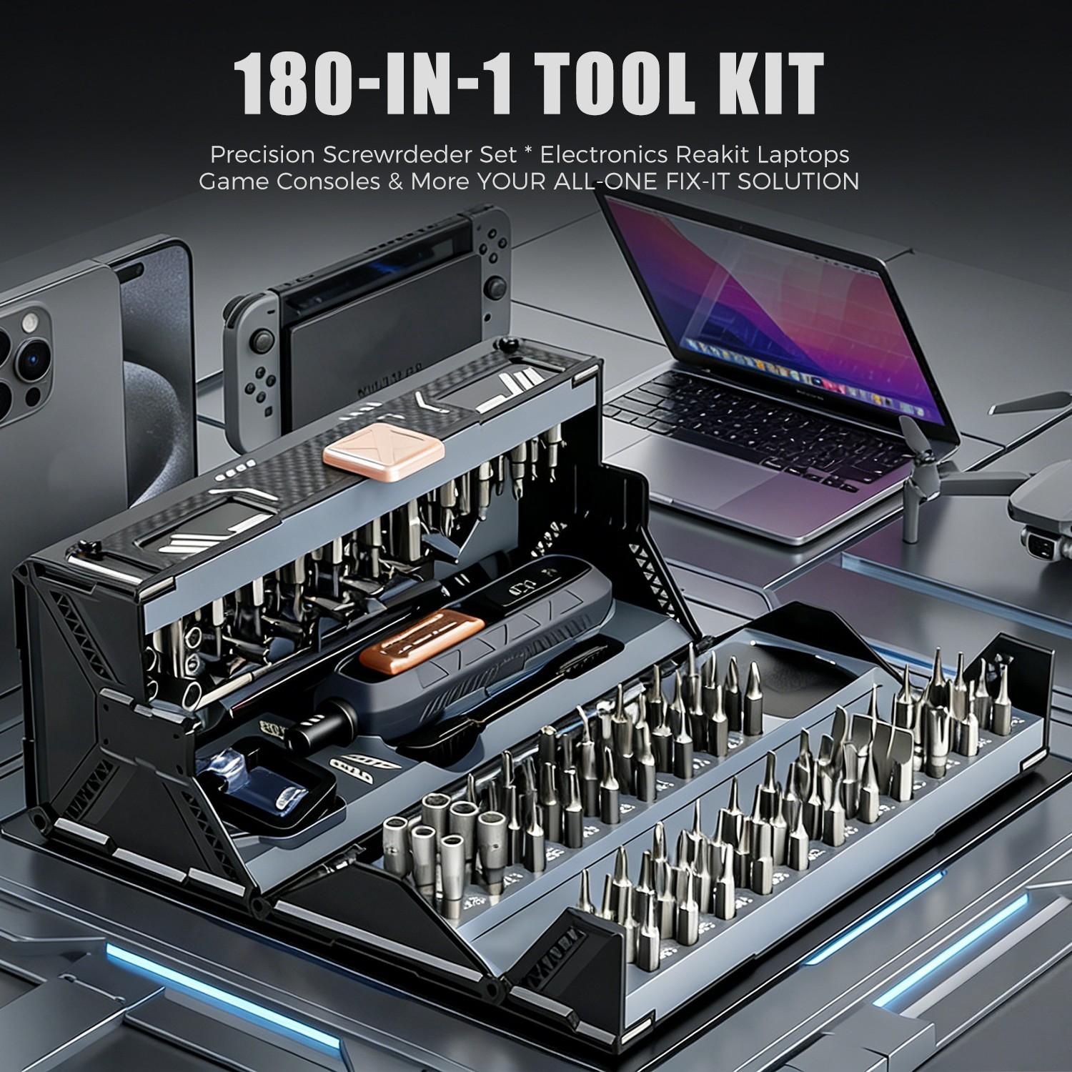 180in1 Multifunctional Manual Precision Screwdriver Set, Professional Maintenance Tool Kit, Ideal for Mechanics, Self-Use Gift Choice
