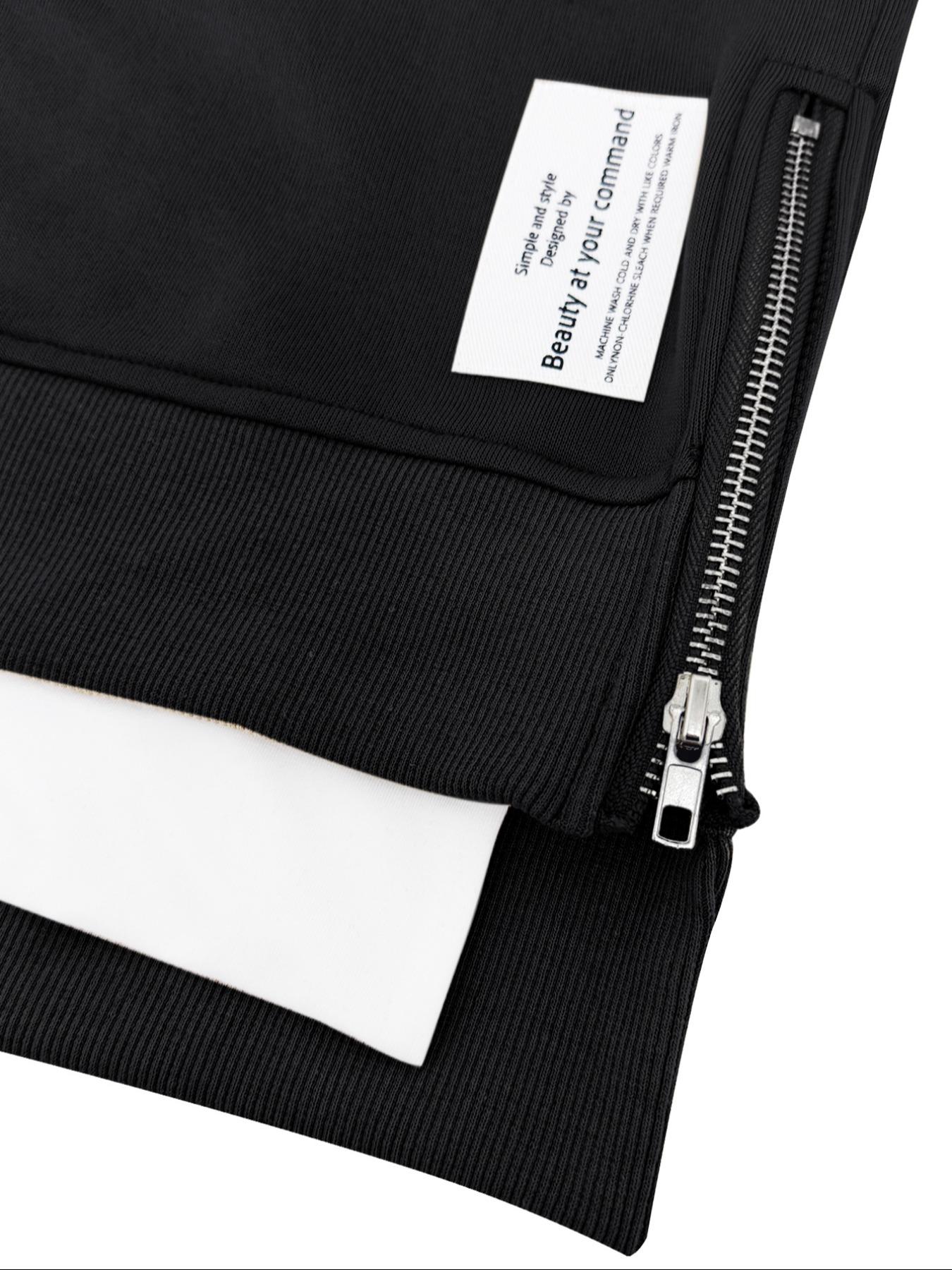 LovelyWholesale Valentine's  Women's Colorblock Long Sleeve Pullover Hoodie, Casual Loose-Fit Side Zipper Design, Comfortable Fall & Winter Fashion