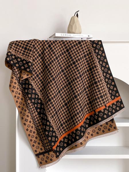 Women's Fashion Elegant Plaid Scarf with Fringe Decoration, Soft Warm Shawl for Fall & Winter, Stylish Accessory for Women and Girls, Blanket Scarf