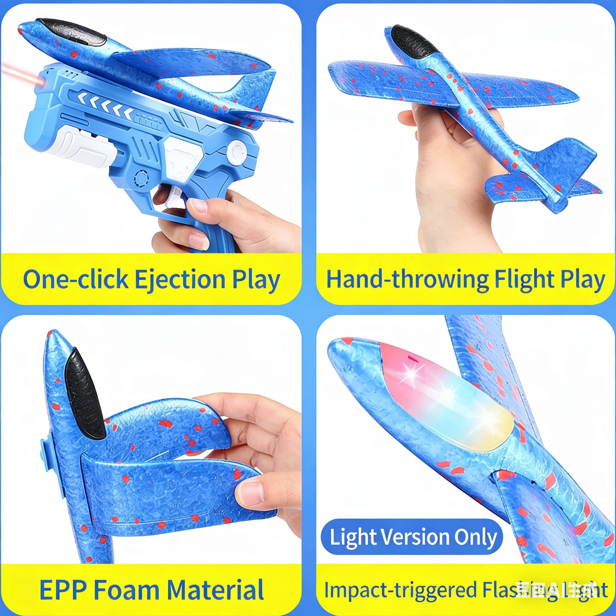 9.45'' Foam Glider Plane Toy for Boys, Flying Toys Birthday Gifts for Boys Girls Ages 4-12, Fun Outdoor Play Equipment