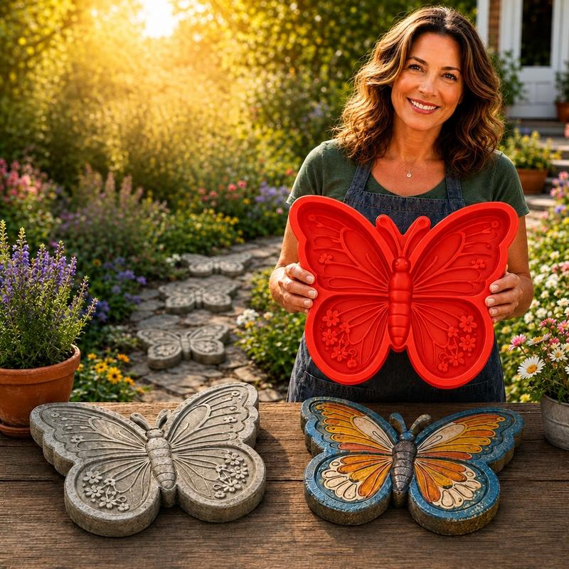 DIY garden decor,Reusable concrete mold,Silicone Stepping Stone Mould｜Outdoor Garden Ornament, DIY Concrete Craft, Re‑usable Mold to Make Unique Garden Pathway Art#GardenSteppingStoneMold #DIYGardenDecor#ReusableConcreteMold